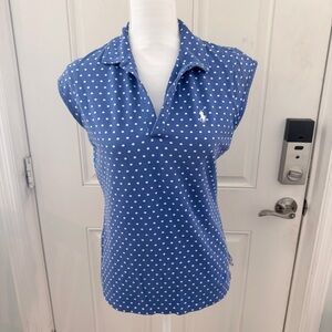 Polo Golf Ralph Lauren Sleeveless Top L | Blue Polka